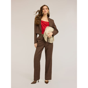 Motivi - Giacca spencer fantasia check - Marrone