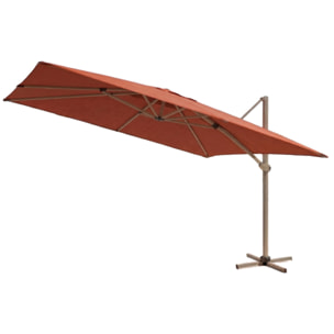 Parasol déporté 3.5x2.6m - beige et terracotta - DIAMANT