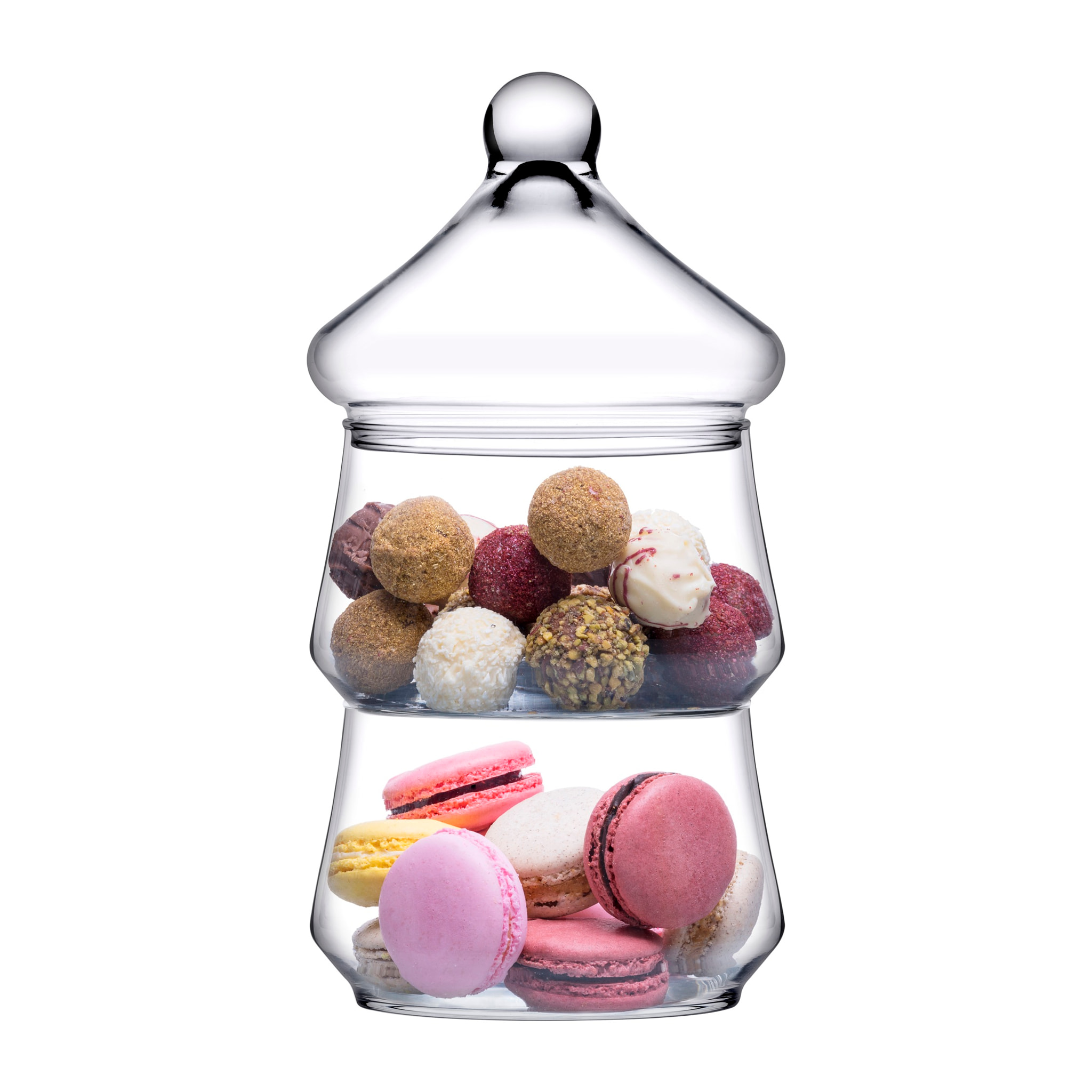 Alzata a 2 piani con campana Pasabahce – Patisserie Pagoda, Vetro, Trasparente