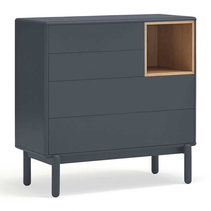 Cómoda Corvo 4 cajones gris antracita