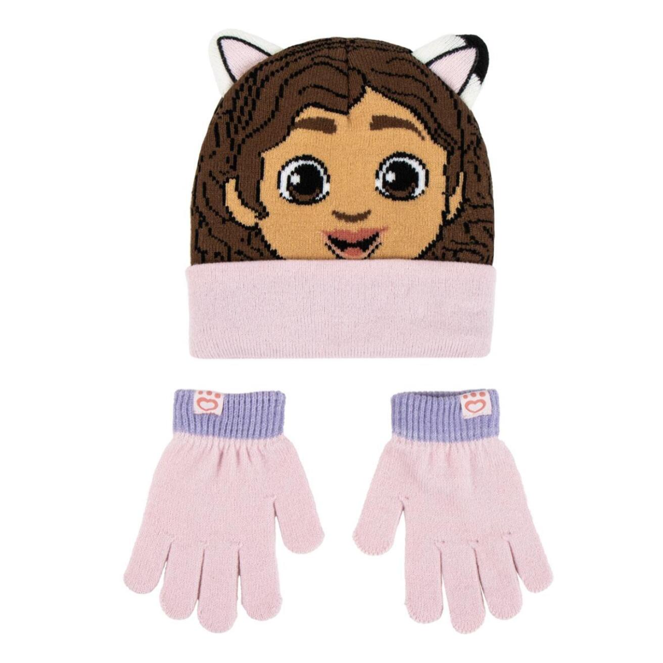 Set gorro y guantes infantil unisex "Gabby´s Dollhouse"
