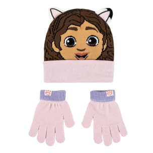 Set gorro y guantes infantil unisex "Gabby´s Dollhouse"