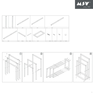 Porte Serviettes Bambou 3 Barres Bambou MSV