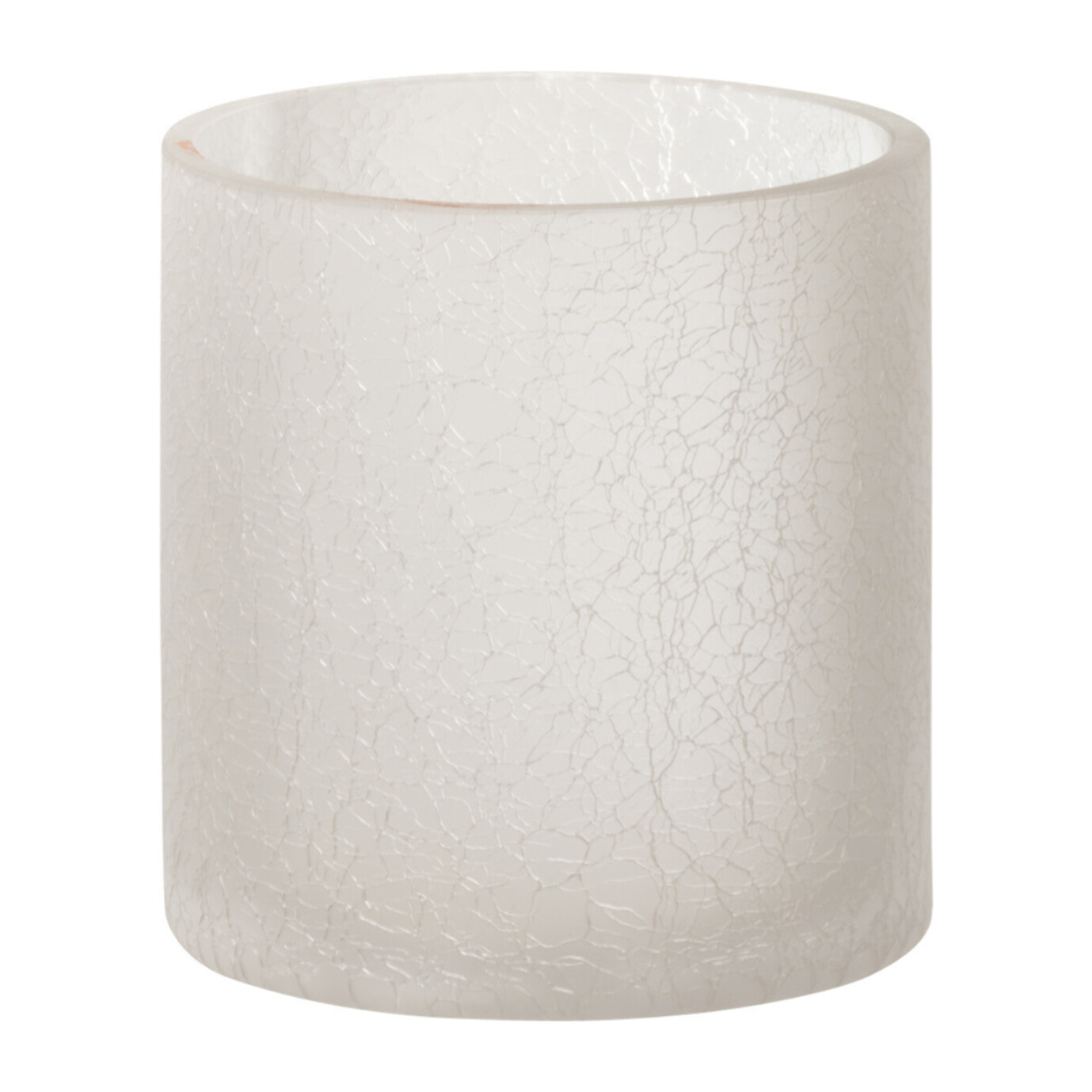 J-Line photophore Cylindrique Craquele - verre - blanc - small - 2 pcs