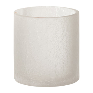J-Line photophore Cylindrique Craquele - verre - blanc - small - 2 pcs