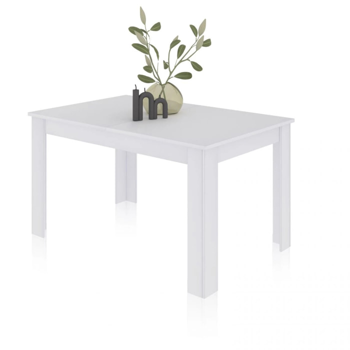 Mesa de comedor extensible Danna 140 Blanco Artik (Blanco Mate)