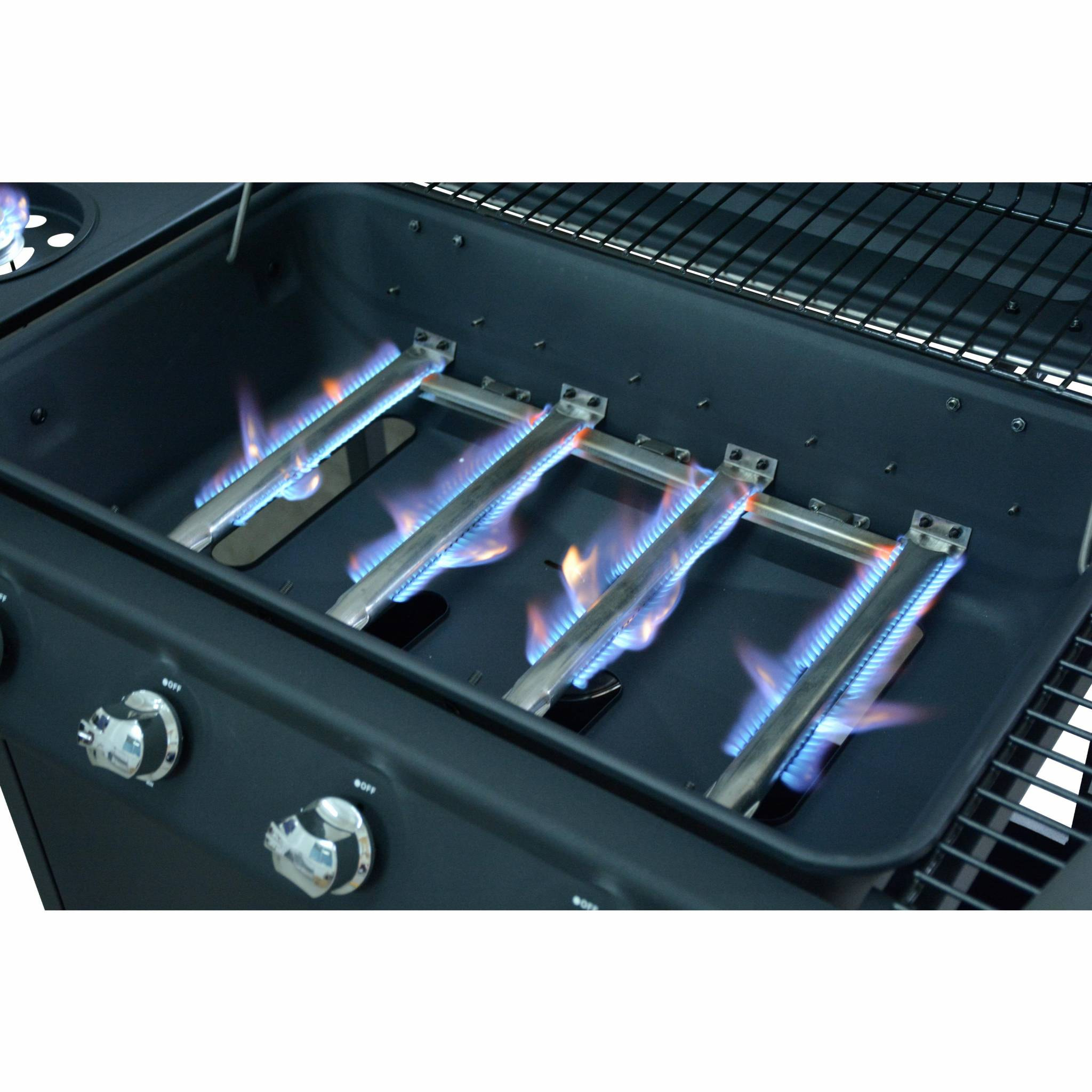 Lot de 4 brûleurs et 4 diffuseurs pour barbecue ATHOS. ALBERT et BAZIN