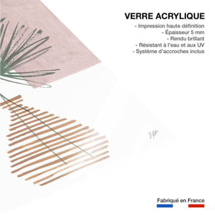 Decoration fleurs Feuille en éventail Tableau plexiglas