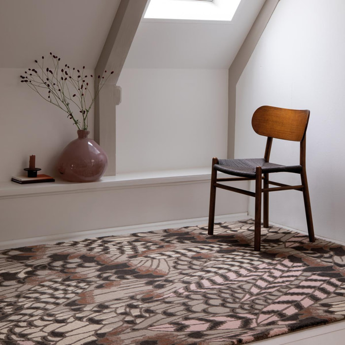 Tapis salon et chambre fait à la main en laine motif floral HAXE