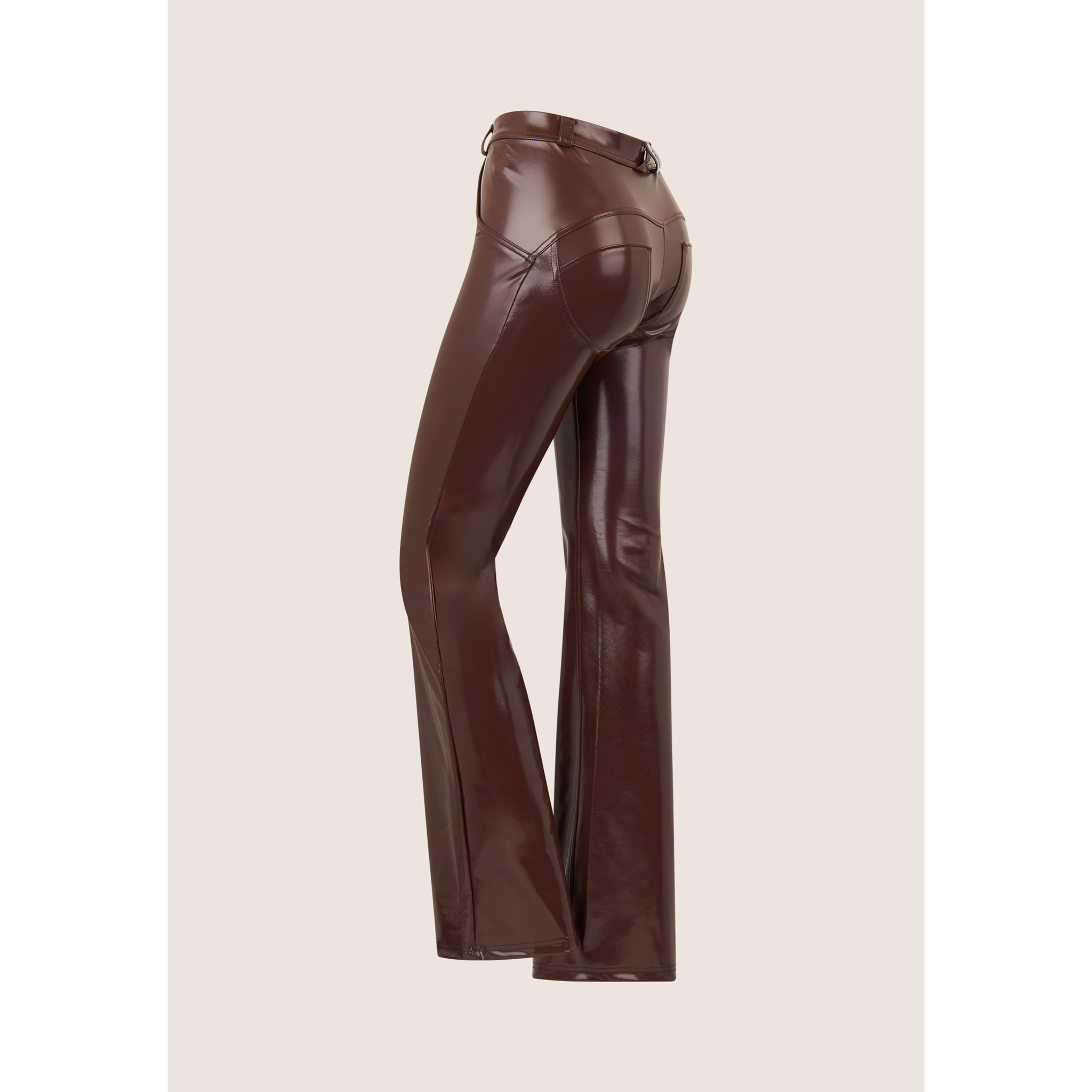 Pantaloni WR.UP® vita regular a zampa in tessuto latex
