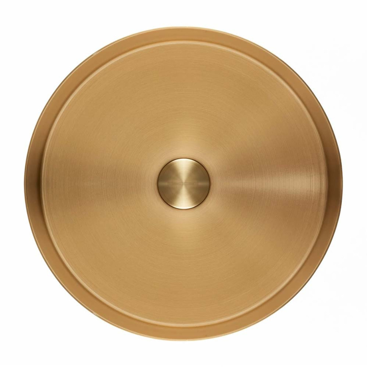 Vasque à poser 38 x 38 x 11 cm Aurum doré brossé en acier inoxydable avec bonde incluse sans trop-plein (SATAUR3838BG)