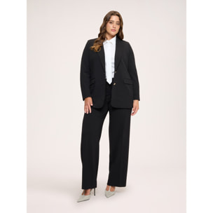 Fiorella Rubino - Pantalones Wide Leg en tejido stretch - Negro
