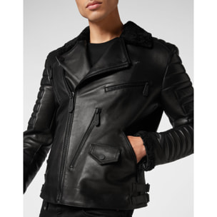 PHILIPP PLEIN Biker de cuero GOTHIC PLEIN