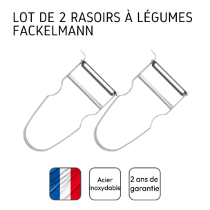 Lot de 2 rasoirs à légumes 11 cm Castor en inox Fackelmann