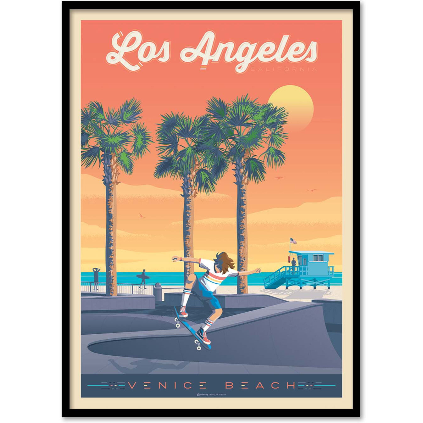 Affiche - Los Angeles Venice Beach - Olahoop Travel Posters