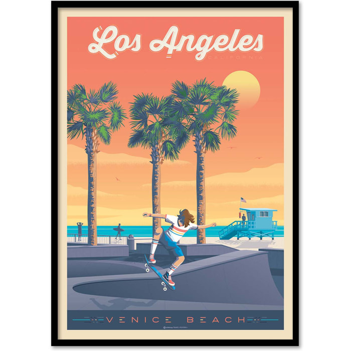 Affiche - Los Angeles Venice Beach - Olahoop Travel Posters
