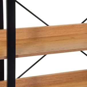 Scaffale Achille Vacchetti in metallo legno 5 ripiani cm120x28h171