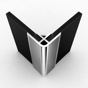 Profilé Mural d'Angle en Aluminium Chrome H250 cm compatible avec WALL'IT et STONE'IT
