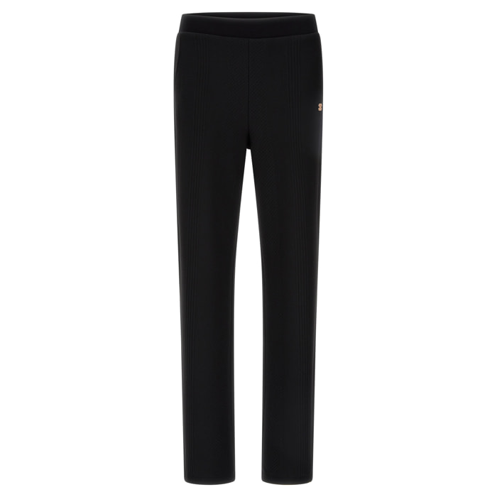 Pantaloni in felpa bonded effetto lana a trecce