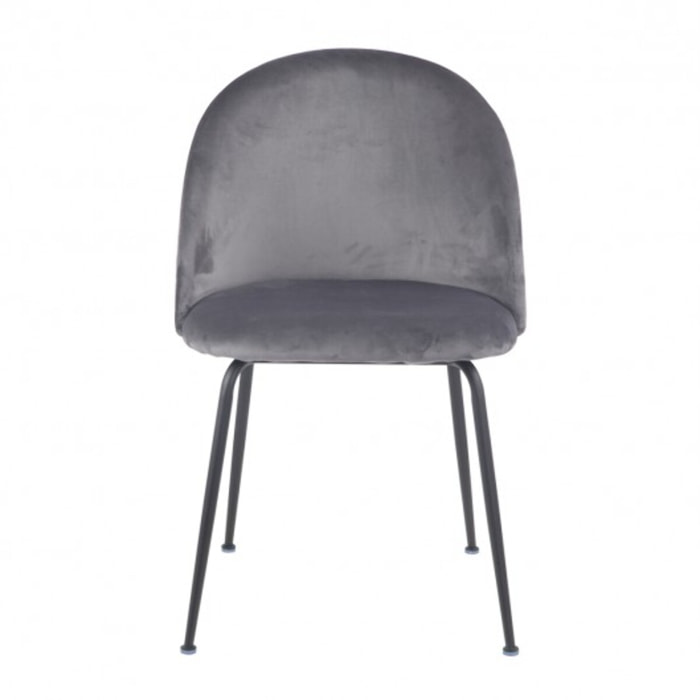 Chaise design en velours dossier capitonné - CLEA