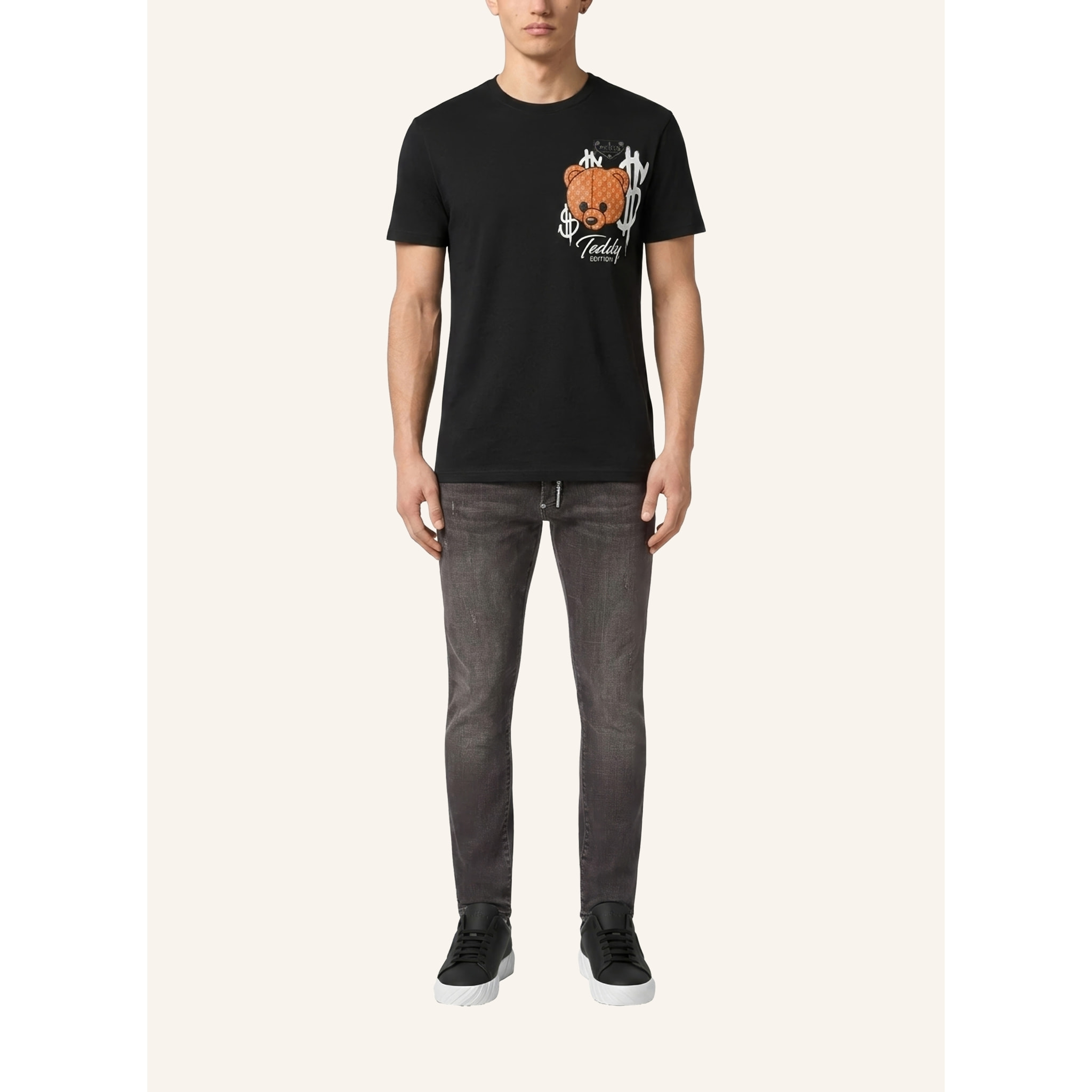 PHILIPP PLEIN Camiseta de cuello redondo y manga corta TEDDY