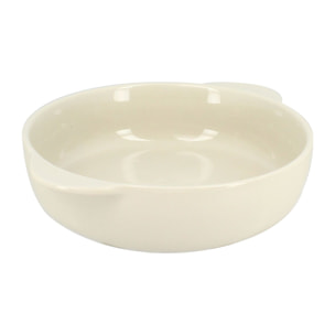 Plat à four rond en grès beige OCTAVE