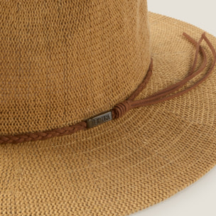 Sombrero ala ancha tira cuero Blixo color marron Papel