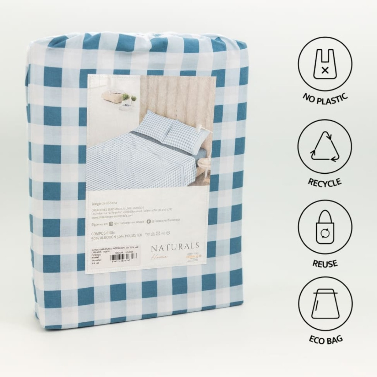 Naturals - Juego de Sábanas - Incluye 1 o 2 Fundas de Almohada + 1 Sábana Bajera - 50% Algodón - 50% Poliéster - Dreams