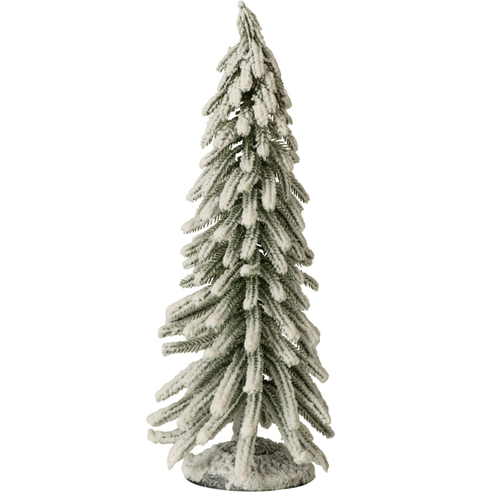J-Line sapin de Noël avec neige - PET - vert foncé/blanc - medium