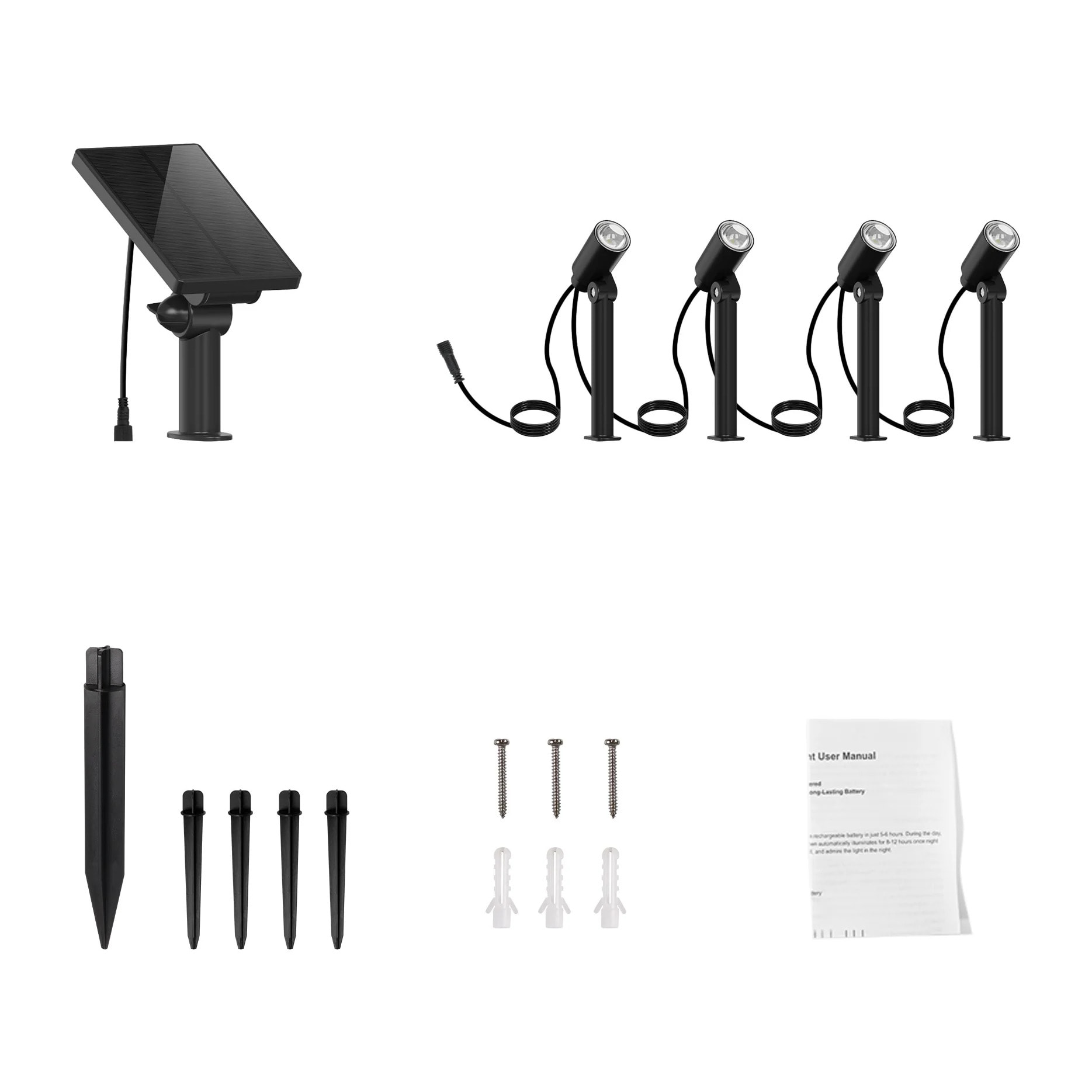 4 Spot solaire connecté MINI ROUNDY 100L