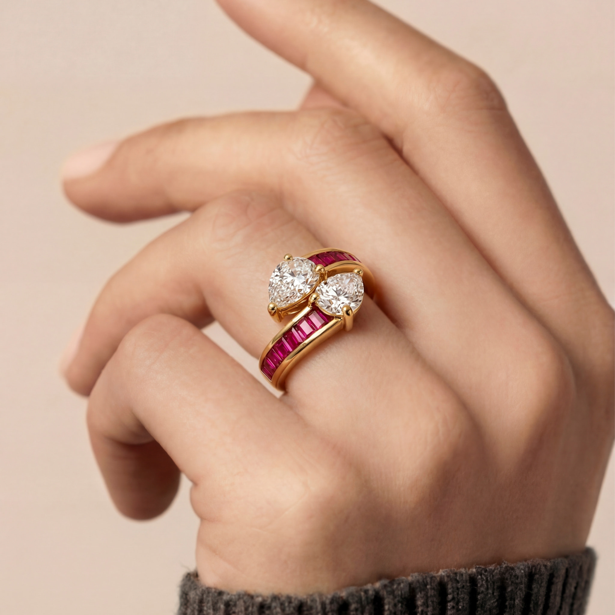 Anillo Darbia acabado oro amarillo 18k