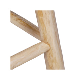 Tabouret de bar rond artisanal 75 cm de haut en bois de teck - MUFASA