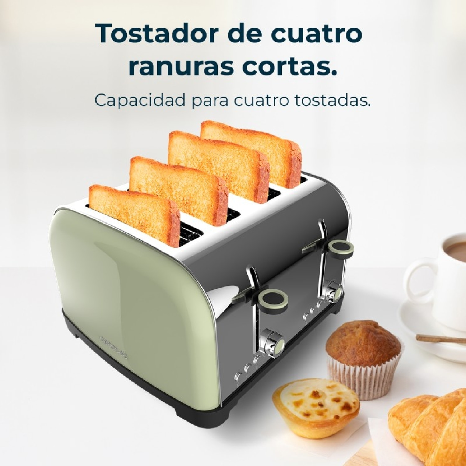 Cecotec Grille-pain vertical Toastin' time 1500 Double Green