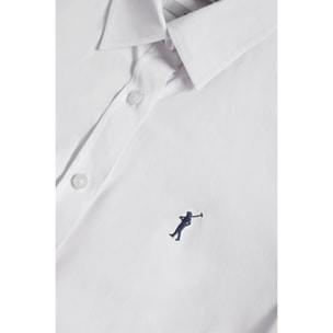 Camisa de popelín Slim Fit blanca con bordado Rigby Go