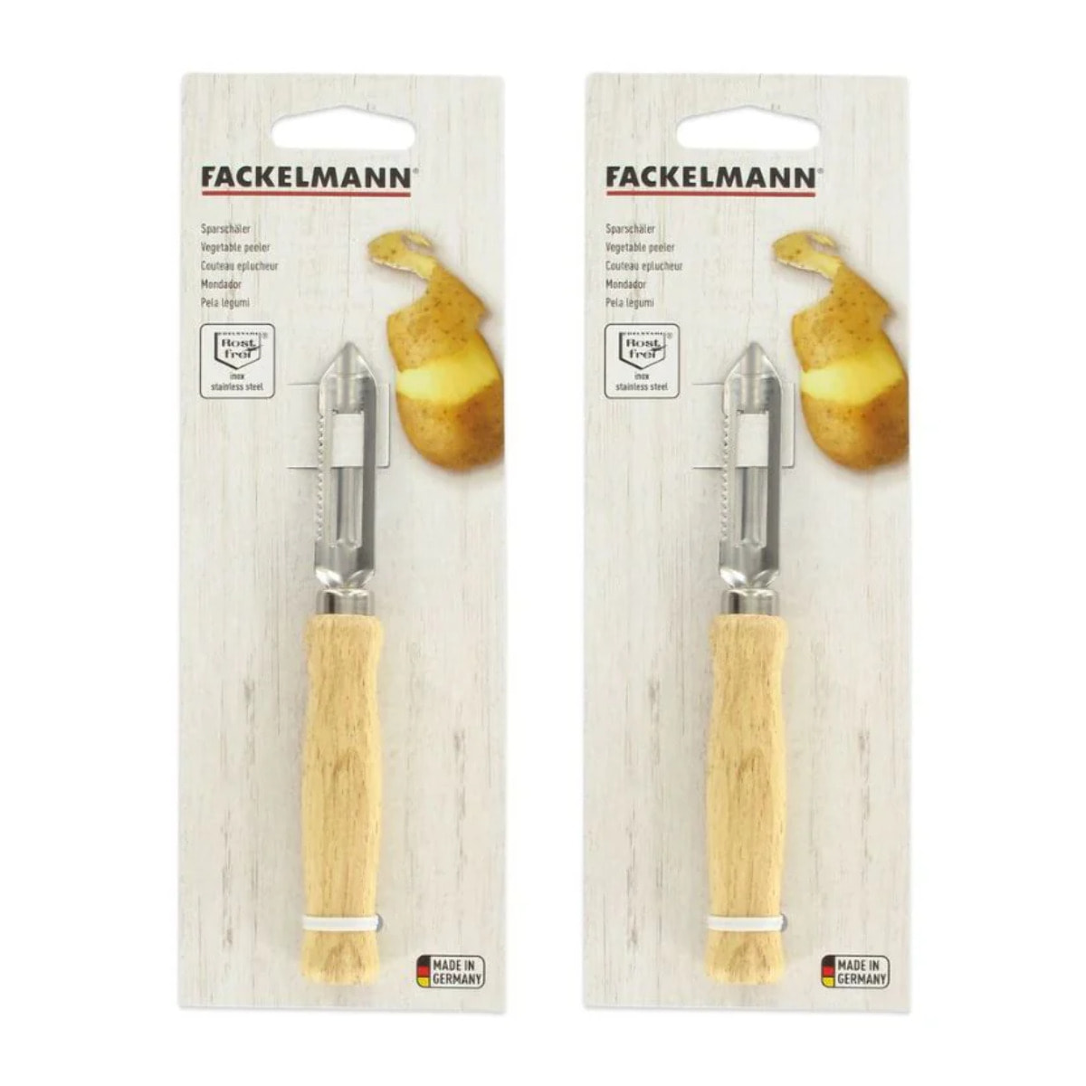 Lot de 2 éplucheurs à asperges manche en bois 15 cm Fackelmann