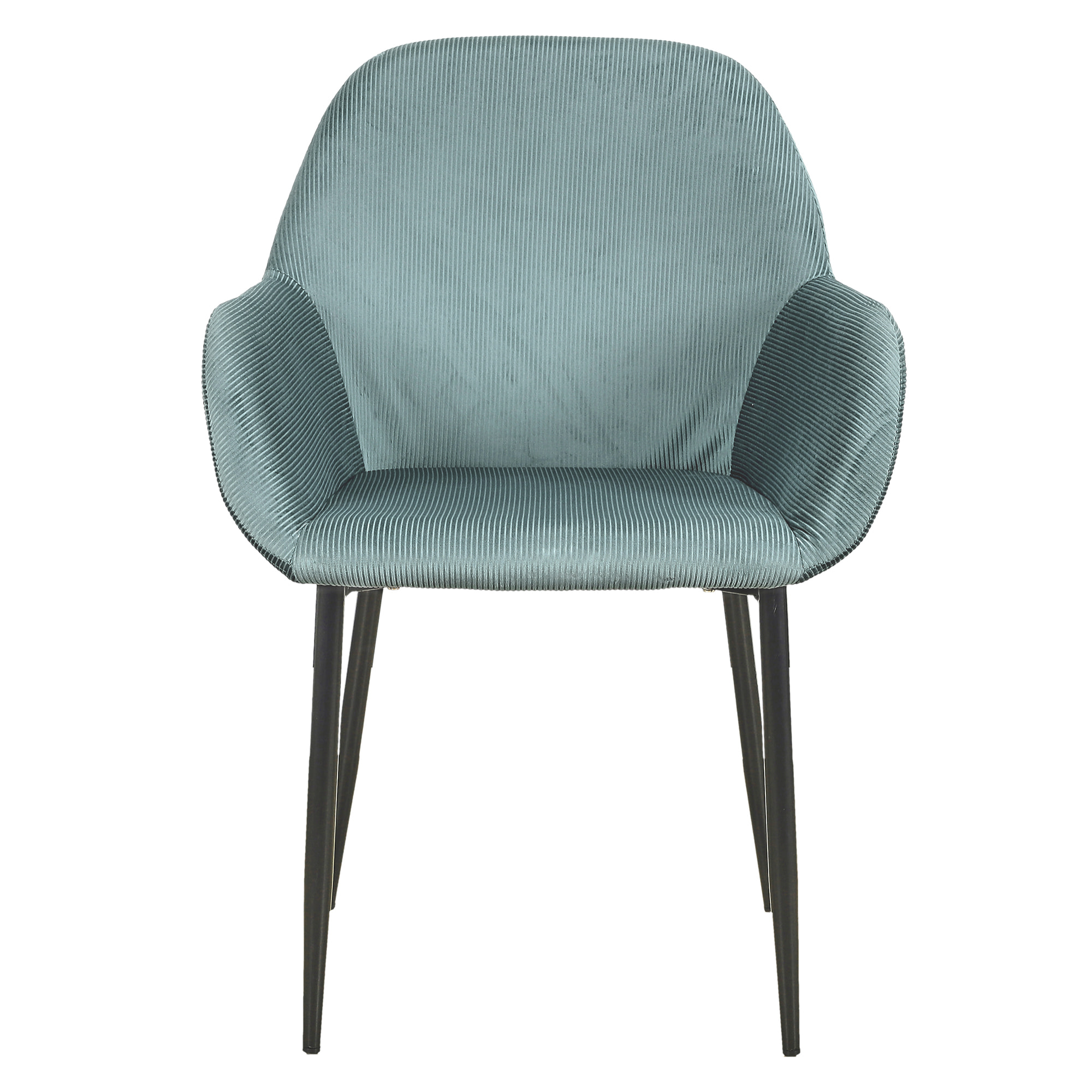 Fauteuil Giulia Bleu Canard Velours Cotele - Lot De 2