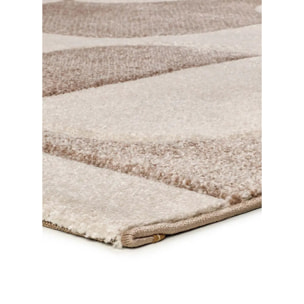LENA Alfombra geométrica con formas orgánicas en tonos crema, varias medidas disponibles