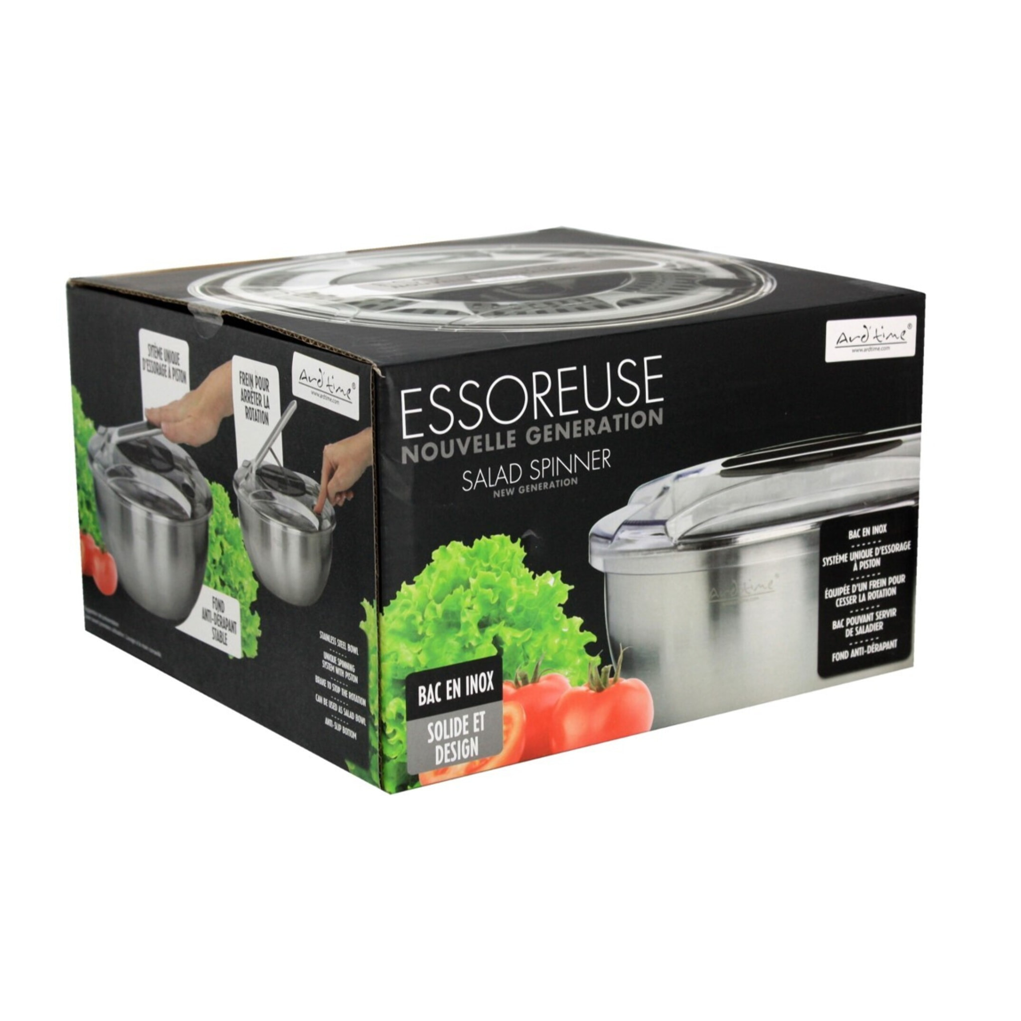 Essoreuse à salade à piston avec saladier