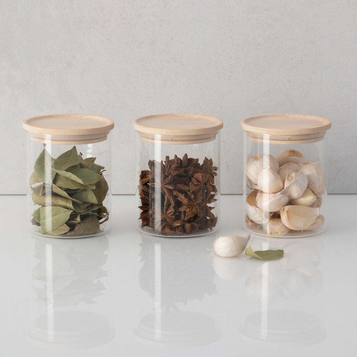 Set de 3 bocaux hermétiques en verre 350ml "Hermet"