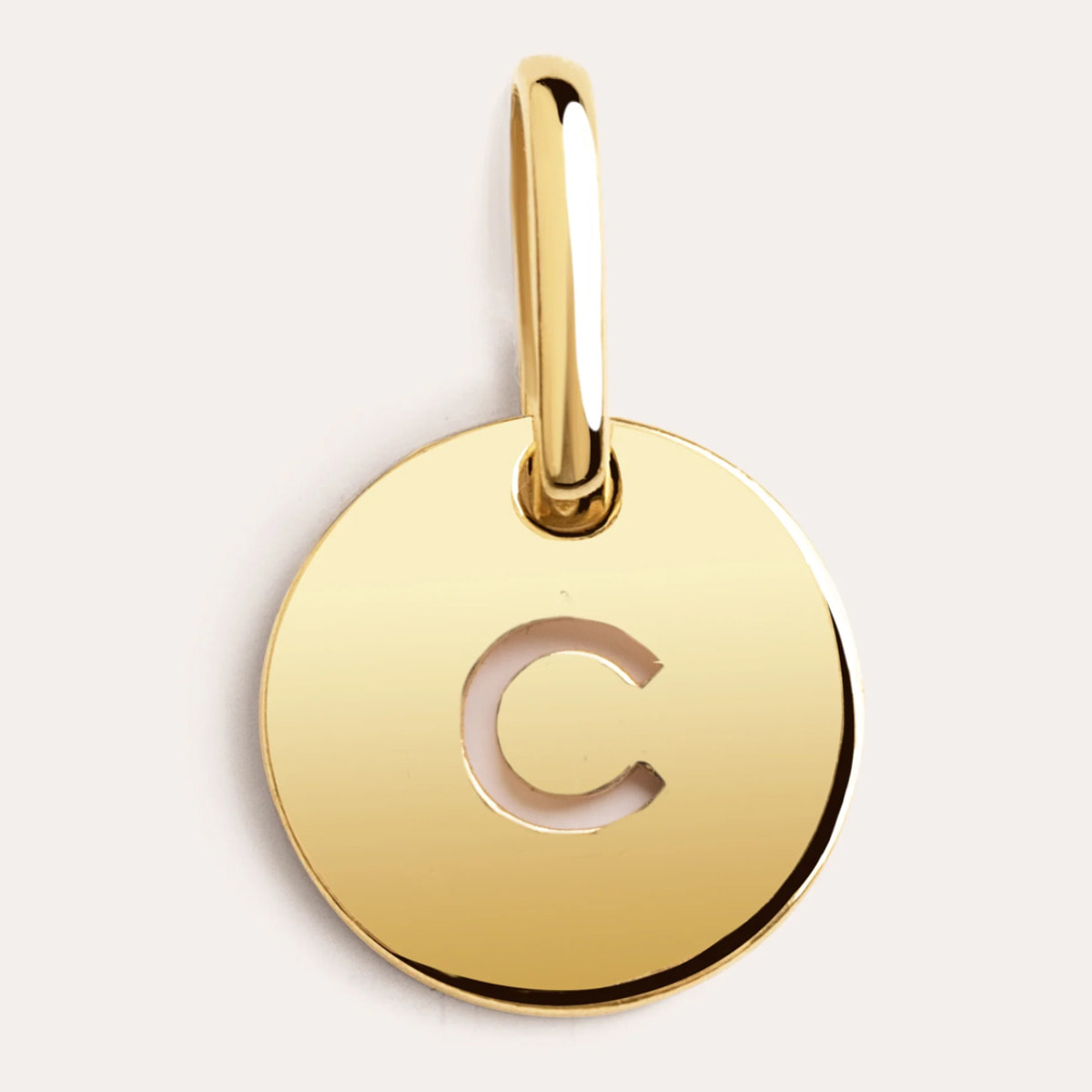 Charm Mini Medallion Letter Argento Placcato Oro