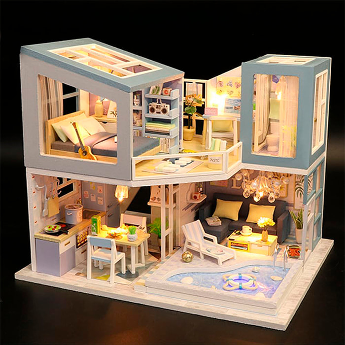 Hogar Primera mirada. Maqueta 3D realista con gran detalle y luces led.