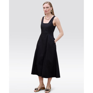 abito aderente in popeline con spalline