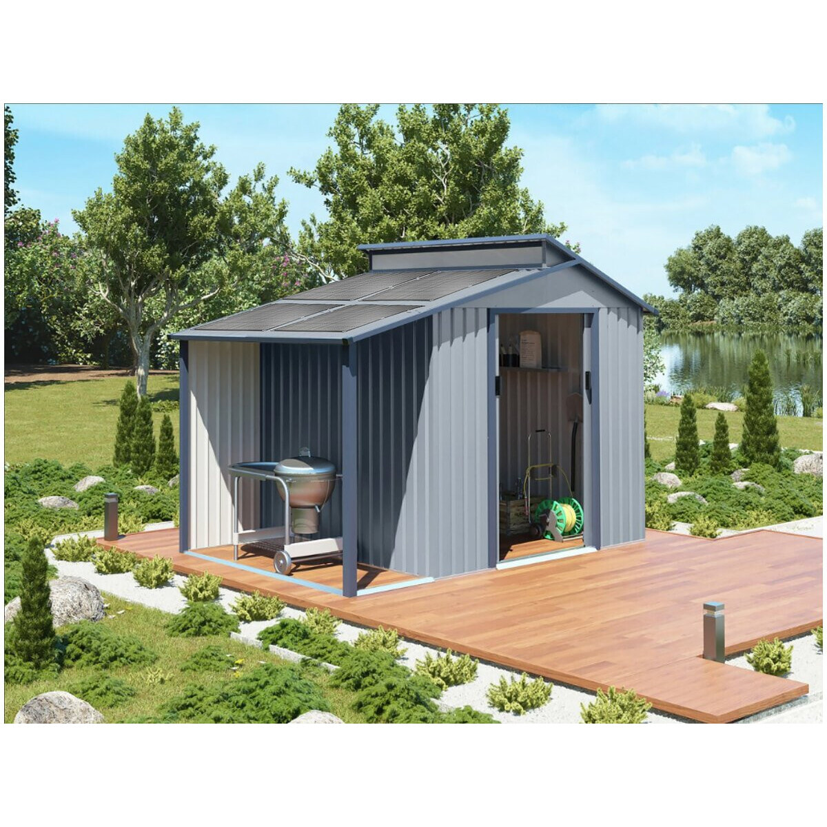 Lot de 2 panneaux solaire plug and play flexible - 400w "Urban center" - Noir