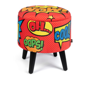 Pouf contenitore Excelsa Pop in velluto e legno 38x38x45 cm multicolore