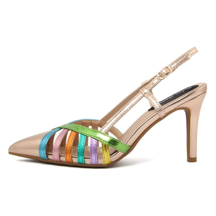 Slingback Donna colore Dorato-Altezza tacco:9cm