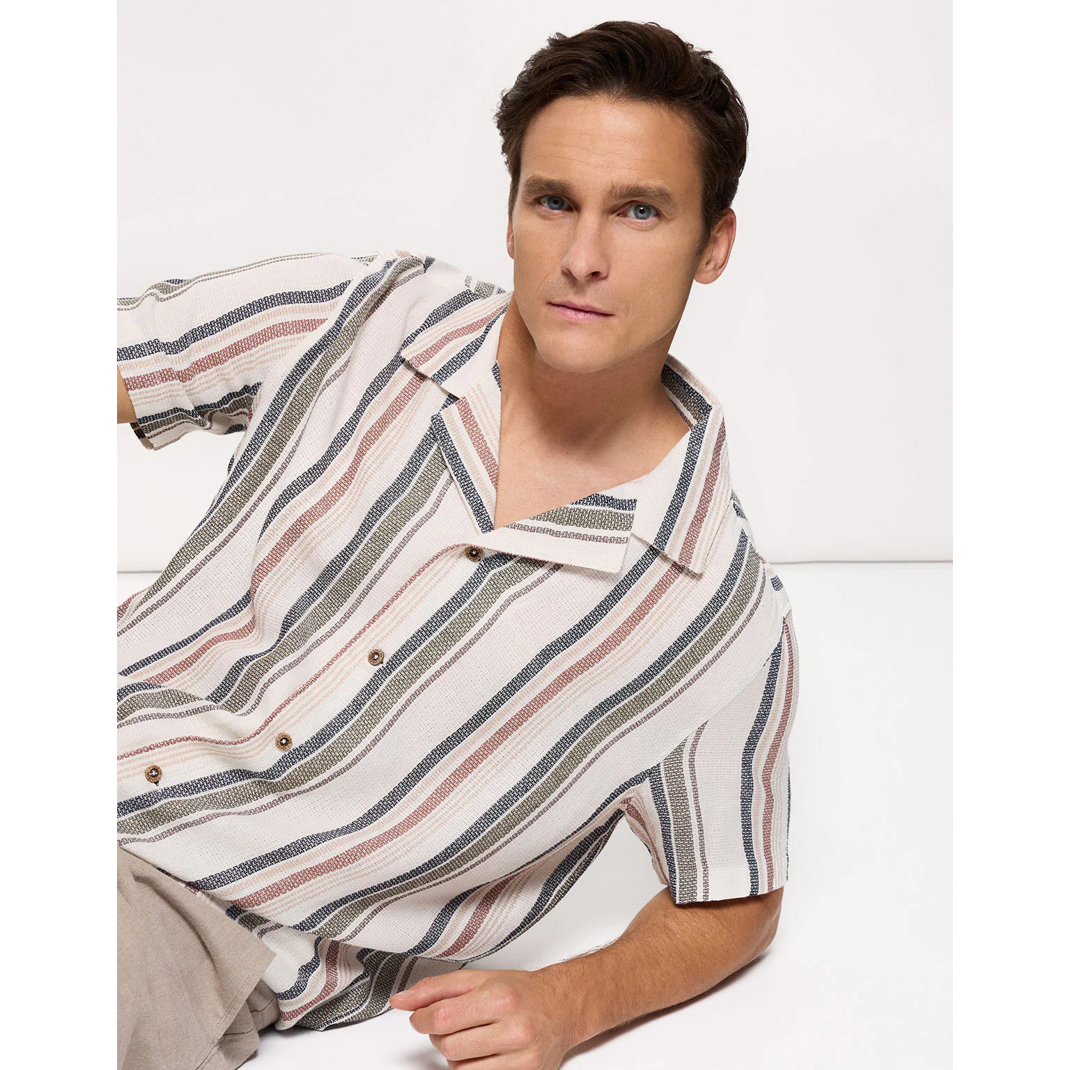 Camisa Manga Corta Beige - Luzum