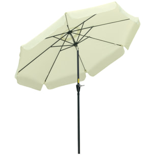 Sombrilla Terraza Exterior Ø266 cm Sombrilla de Jardín Inclinable con Protección UV50+ Poste de Aluminio y Manivela Parasol para Patio Terraza Beige