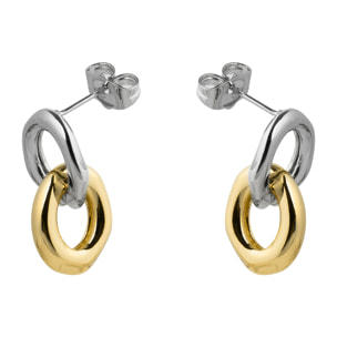 Pendientes acabado en rodio, Oro Amarillo y Rosa de 18K