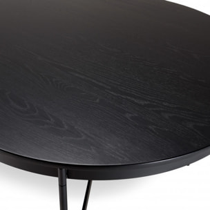 DALY - Table à manger ovale noire 240x104cm piètement métal