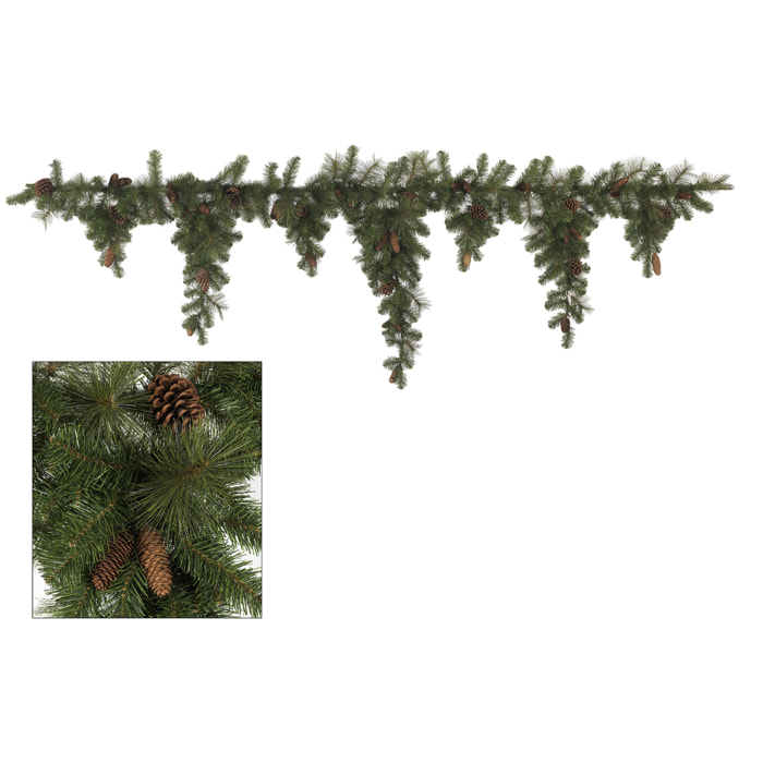 Ghirlanda con pine/drop 333t - Pezzi 1 - VERDE - Bianchi Dino SpA
